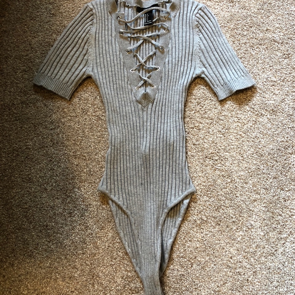 Forever 21 gray bodysuit